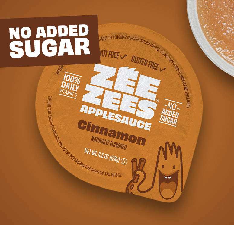 Zee Zees, Applesauce Cup, Cinnamon, I/W, 4.5oz
